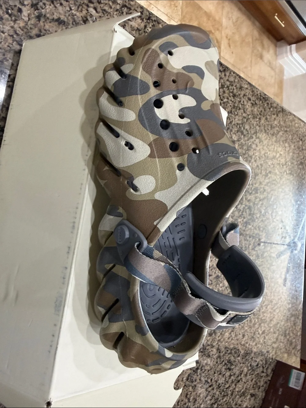 CROCS Camo Classic Clog in Tan, Green, Gray